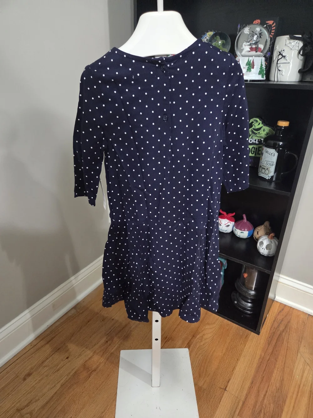 Old Navy Navy Blue Polka Dot Knot-Front Girls Dress